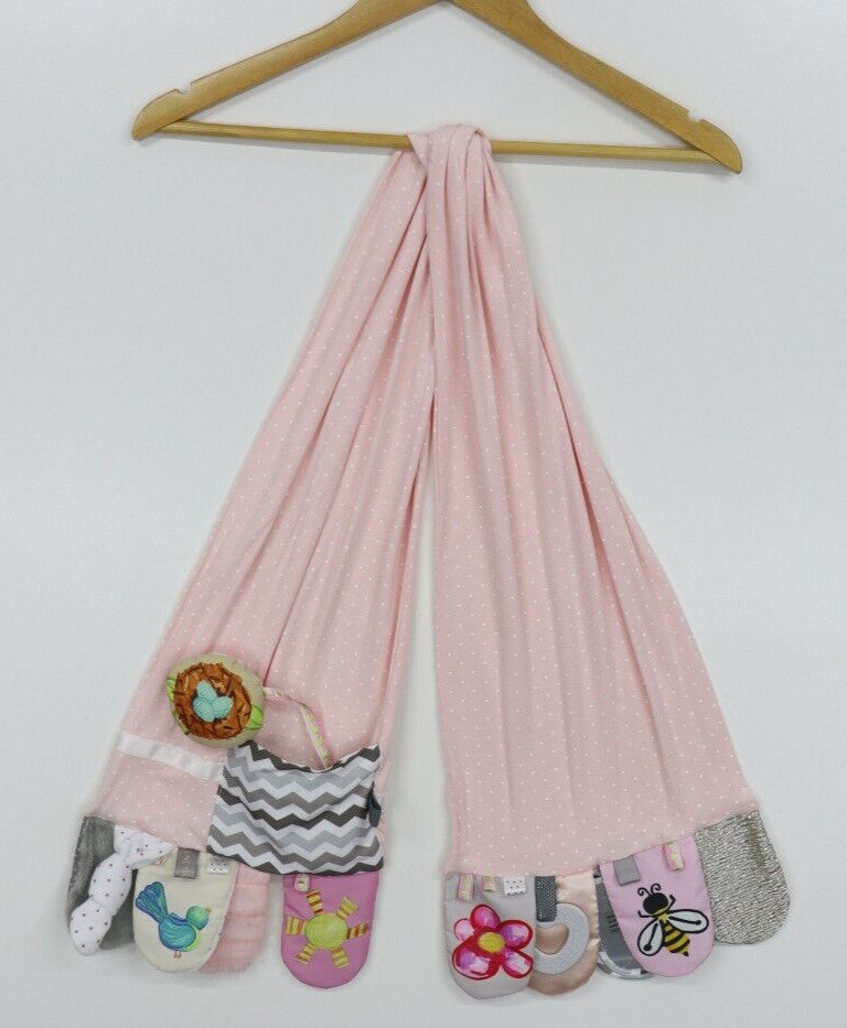 DEMDACO Mommy & Me Activity Rattle Scarf Pink Baby Shower Christmas Gift Infant