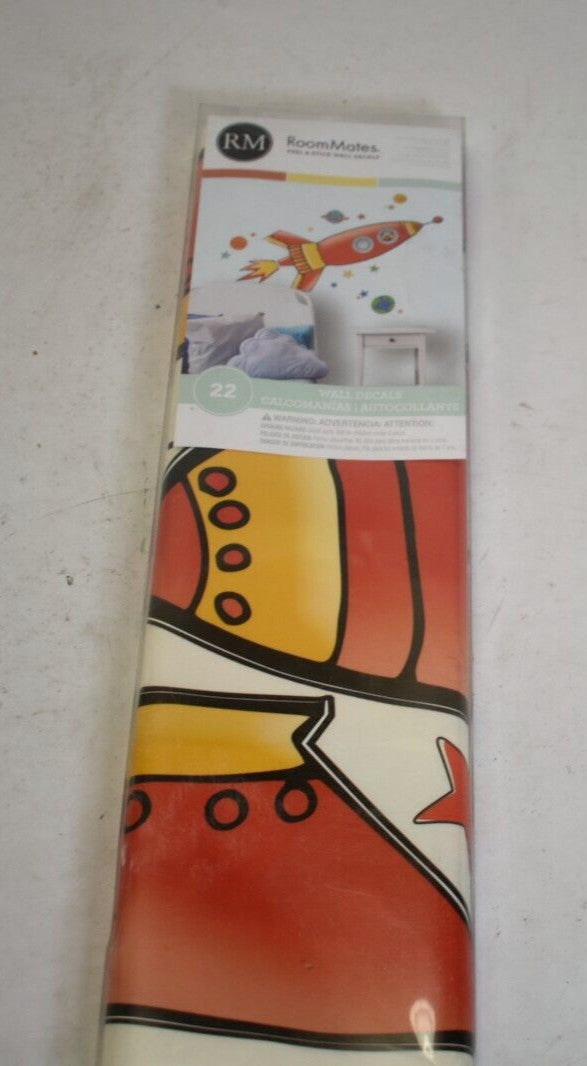 RoomMates 5" x 19" Rocket Ship Peel & Stick Giant Wall Decal 22 Total Decals