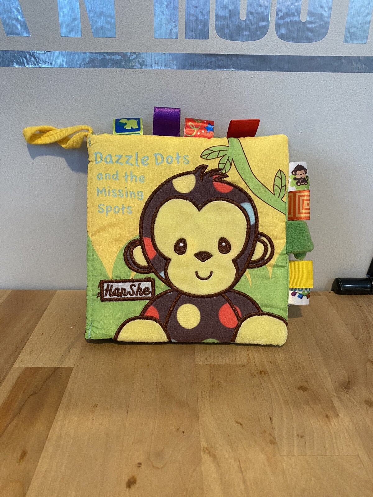 JJ OVCE Monkey Taggie Cloth Book Crunchy Noise