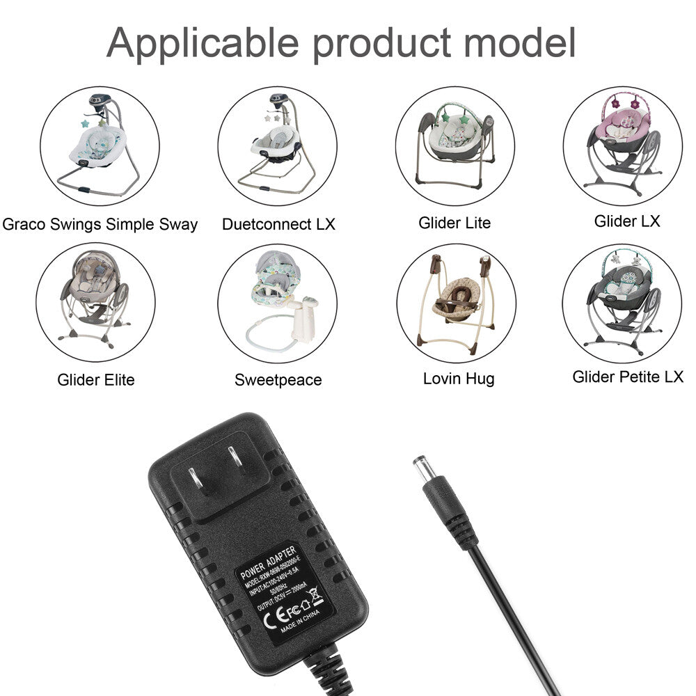 5V Power Adapter for Graco Swings Simple Sway Glider LX Glider Elite Glider
