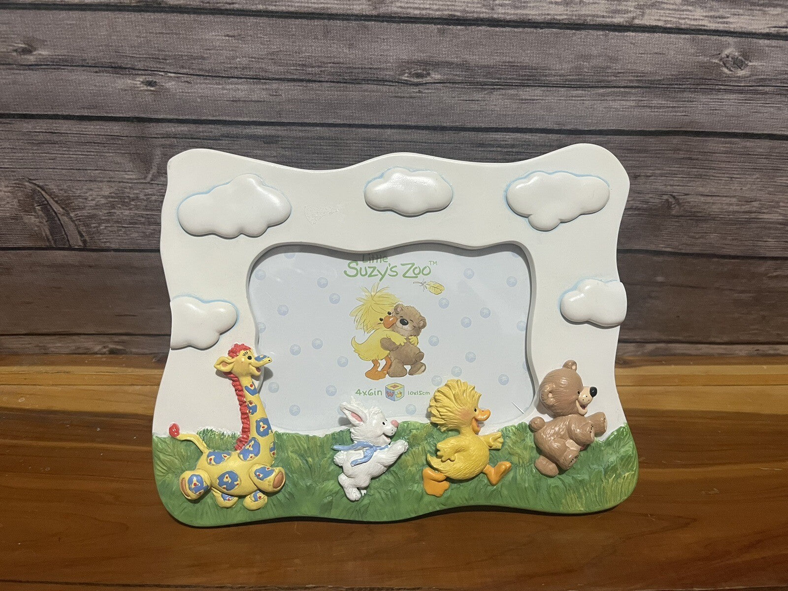 Little Suzy's Zoo 4x6 PHOTO FRAME Giraffe Bunny Duck Bear Animals Nursery Decor