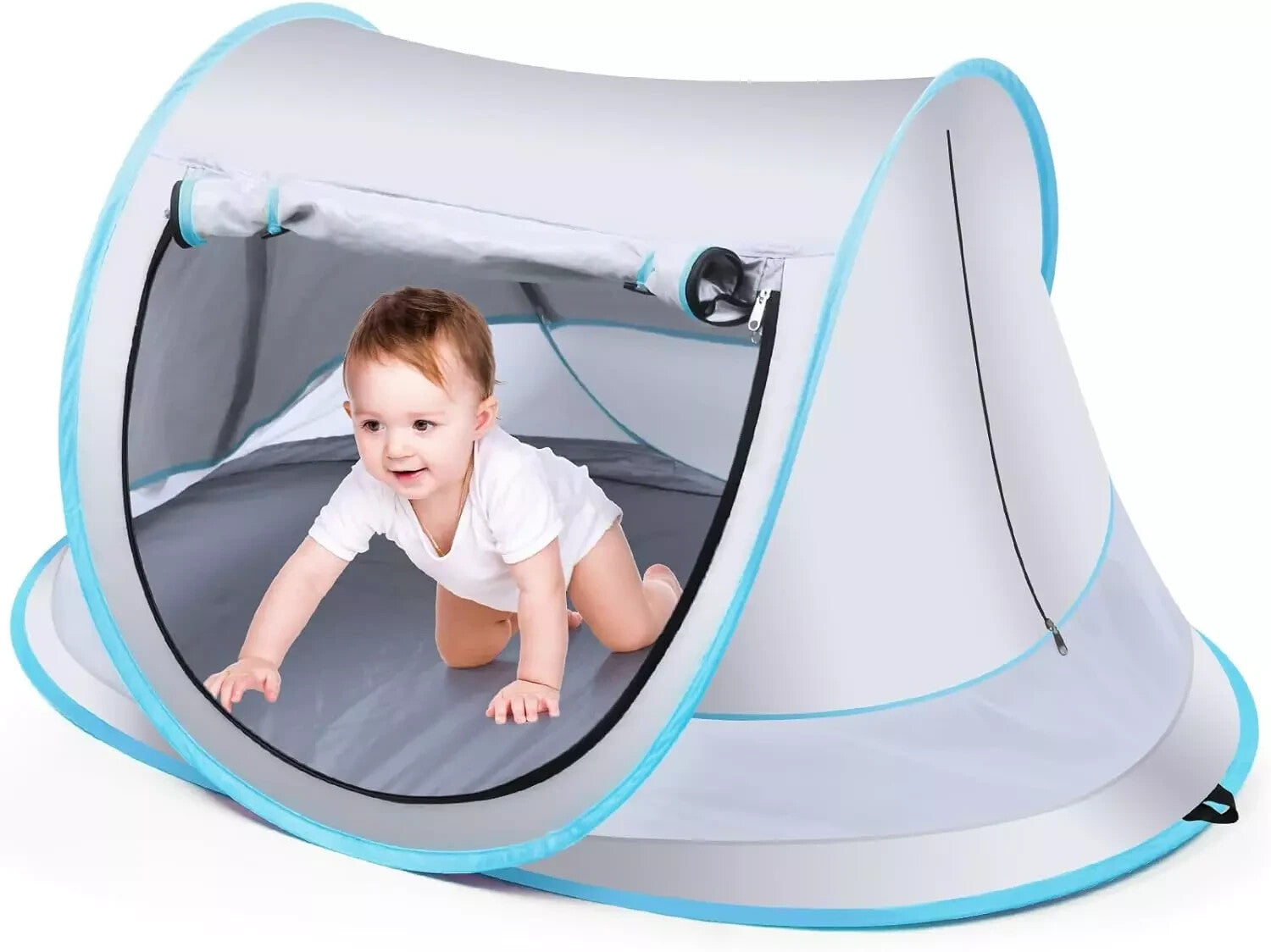 Baby Beach Tent Large Pop Up Beach Tent Sun Shade for Beach Portable Baby Gray