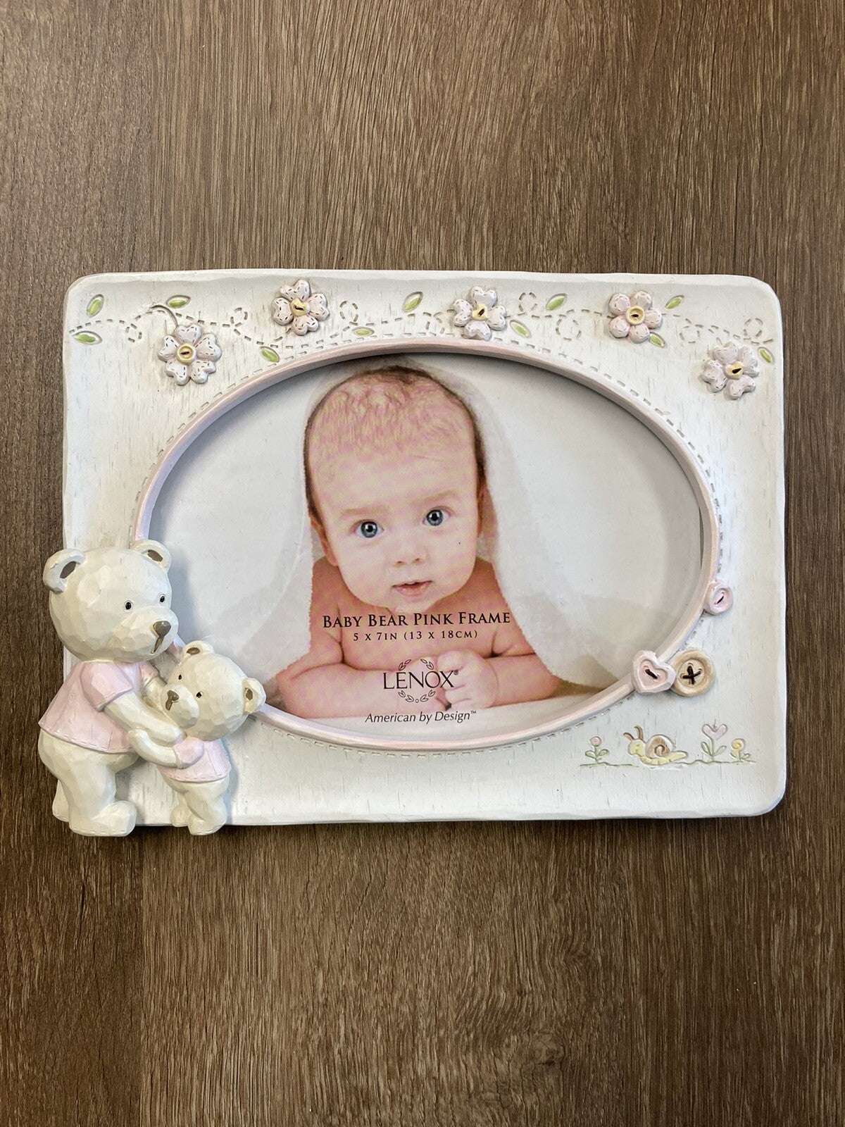 Baby Bear Pink LENOX Oval Picture Frame Infant Toddler Girl  5 x 7 Photo NWT
