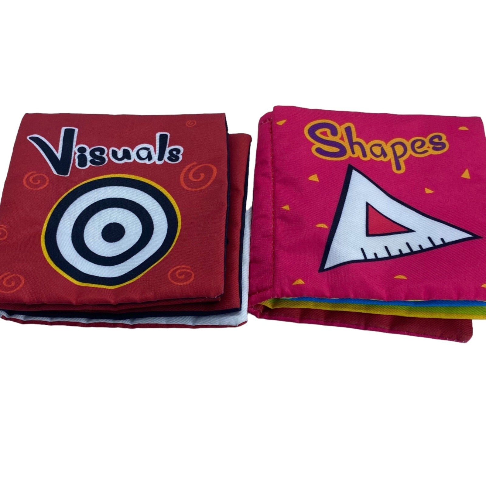 Top Bright Soft Cloth Baby Books Set of 2 Visuals & Shapes Fabric Infant Safe