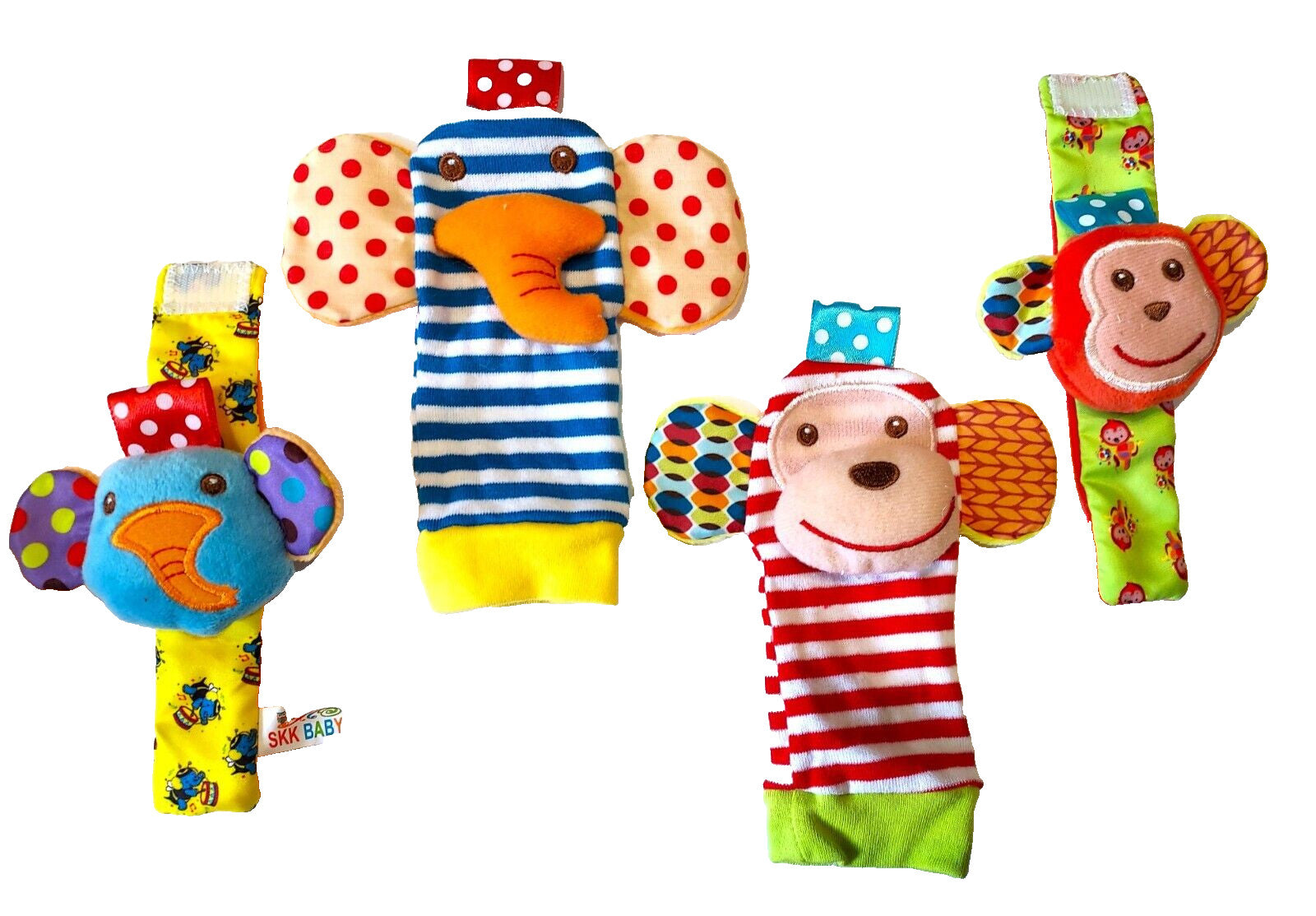 Baby Rattle Socks Elephant & Monkey Learning Toys Infants 3 to 12 Months NEW