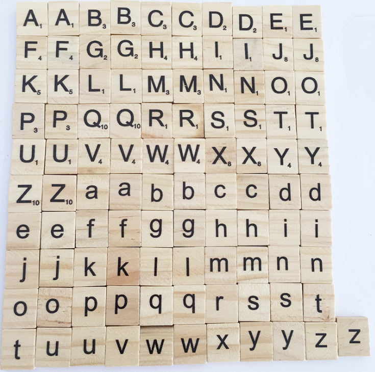100PCS 26 English Alphabet Number Wooden Blocks Handicraft Puzzles Festival Game
