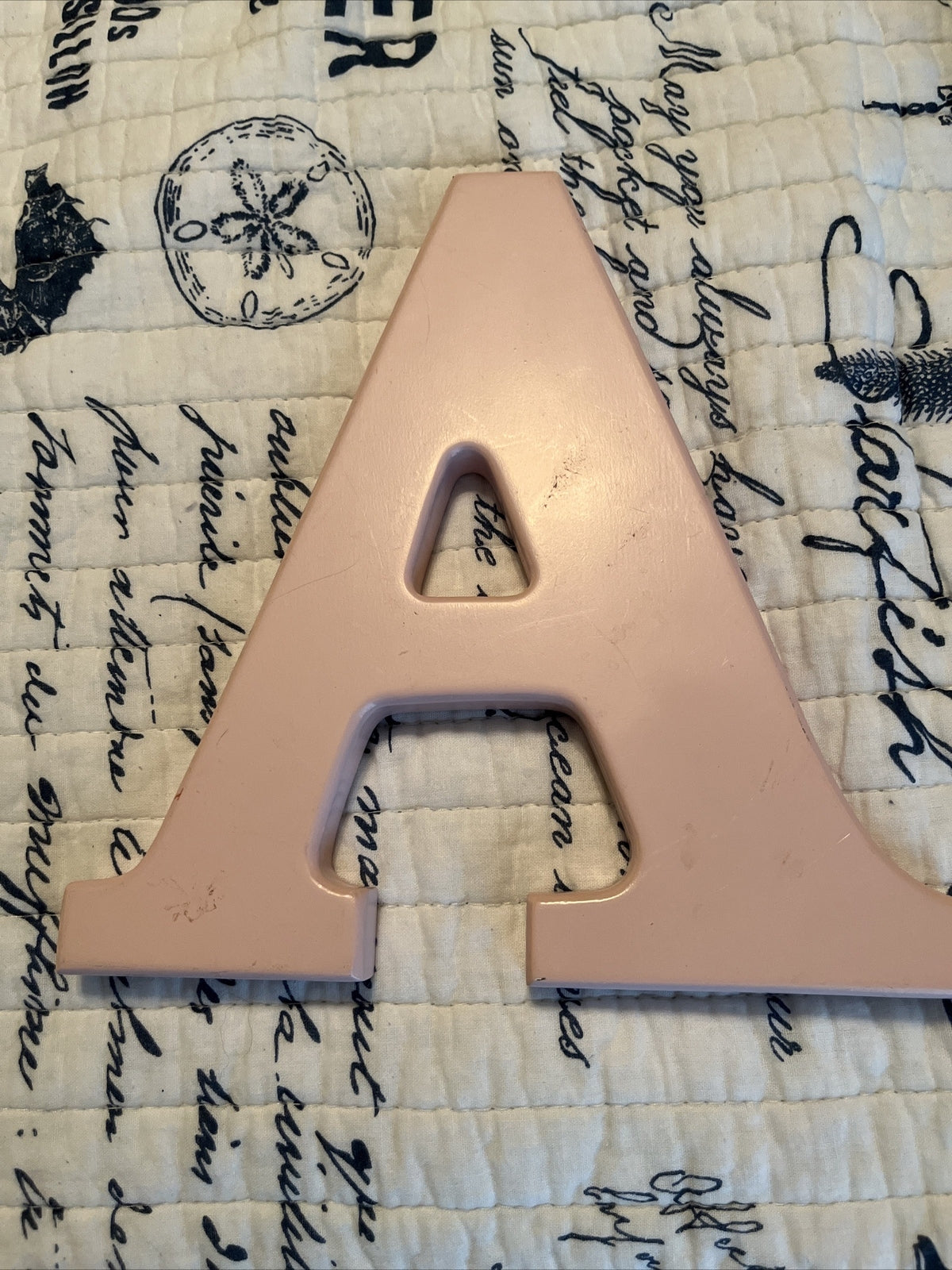 Letter A Uppercase  Baby Pink Nursery Wall Decor  Girl 7.5