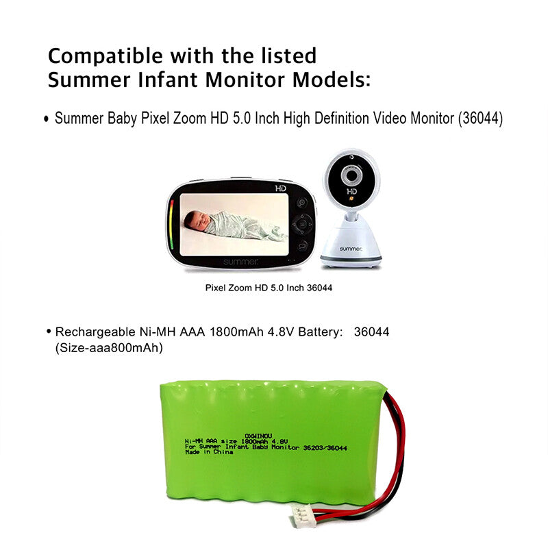 Battery 36044-10 for Summer Pure HD 4.5 Inch Monitor 36203 36203-2, Baby Pixel Z