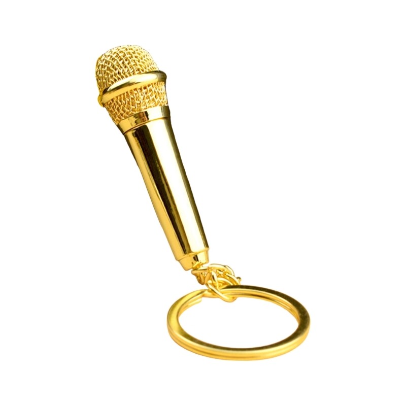 Microphone Keychain Simulation Mic Keyring Elegant Accessory for Music Lovers