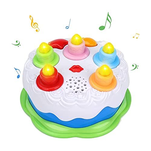 First Birthday Cake Toy - Music Cake Toys with Counting and Blow Candles Green