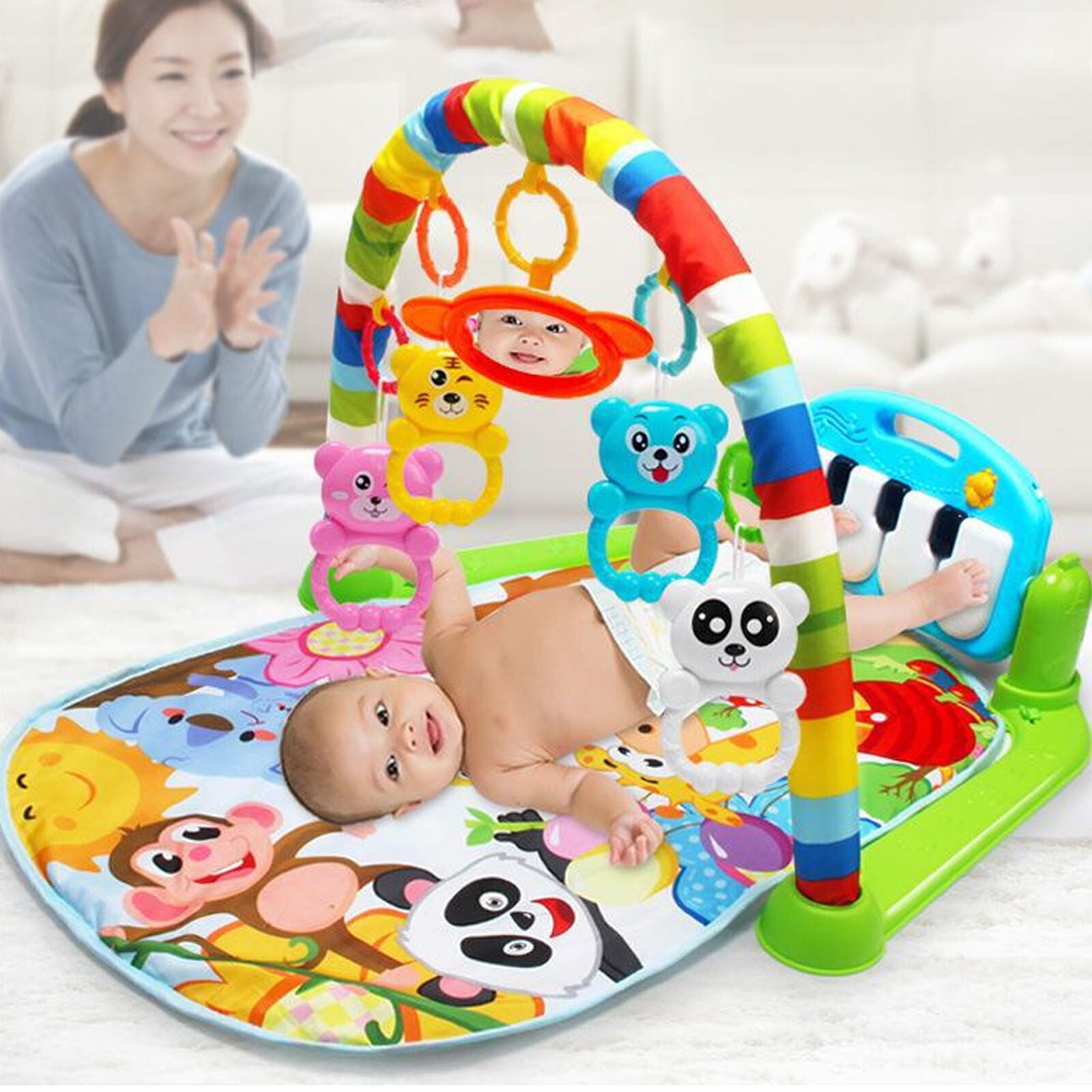 Baby Kick Play Piano Soft Skin Friendly Educational Removable Infant Gym Mat