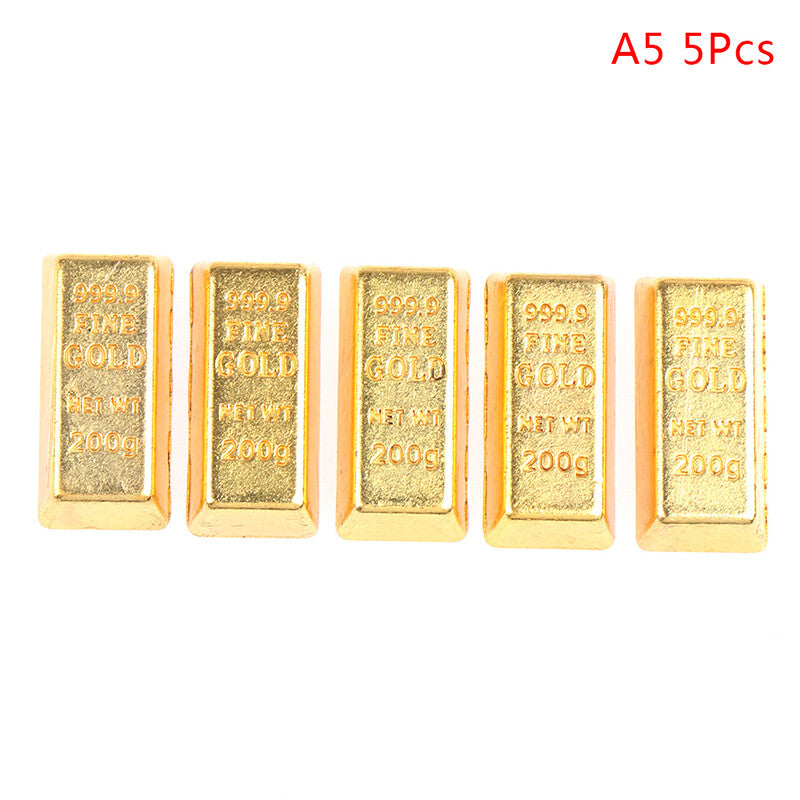 1:12 Dollhouse Miniature Golden Brick Mini Copper Cash Dolls House Accessorie_tu