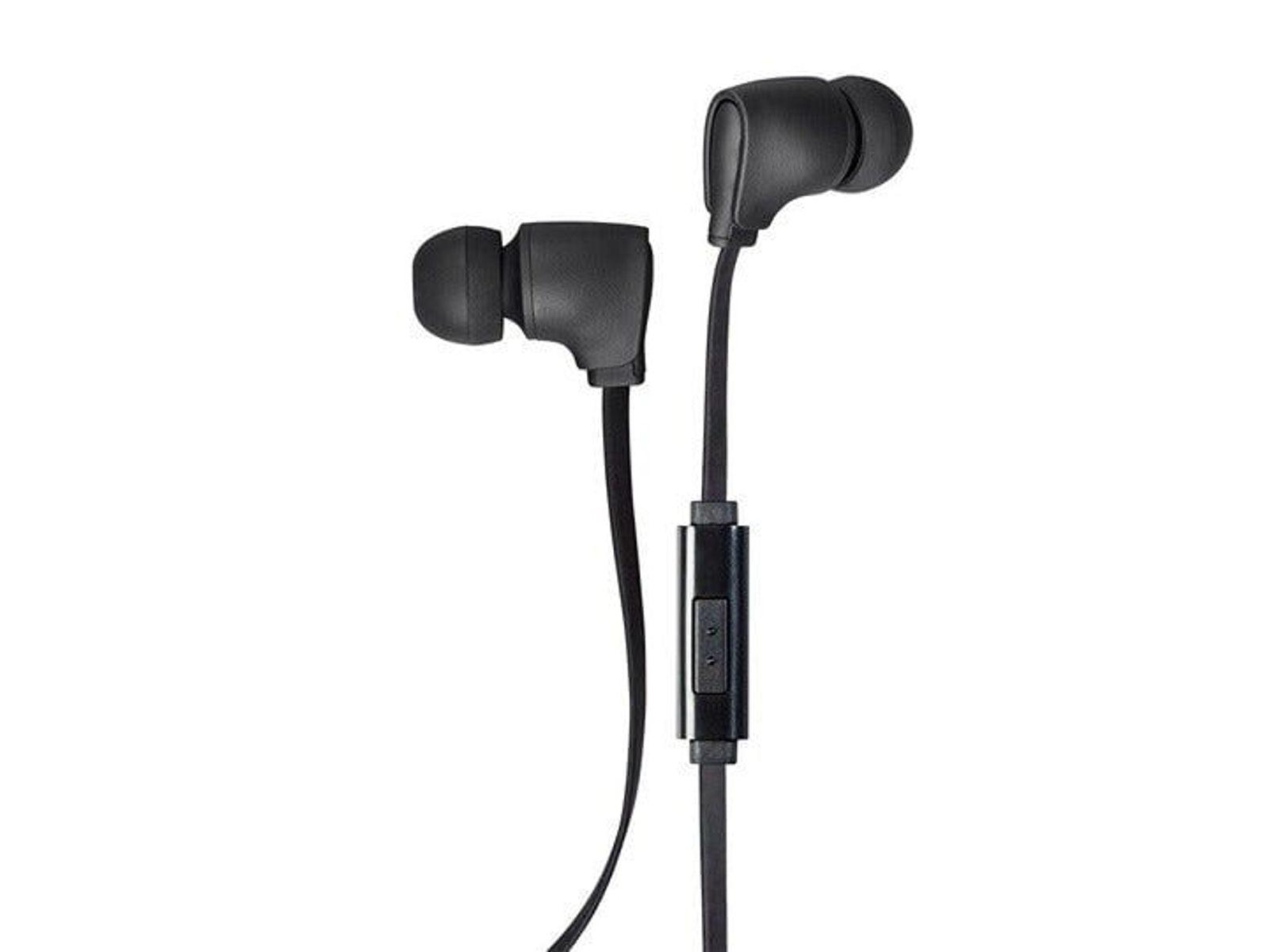 Monoprice Premium 35mm Wired Earbuds Headphones - Black With In Line Microphone