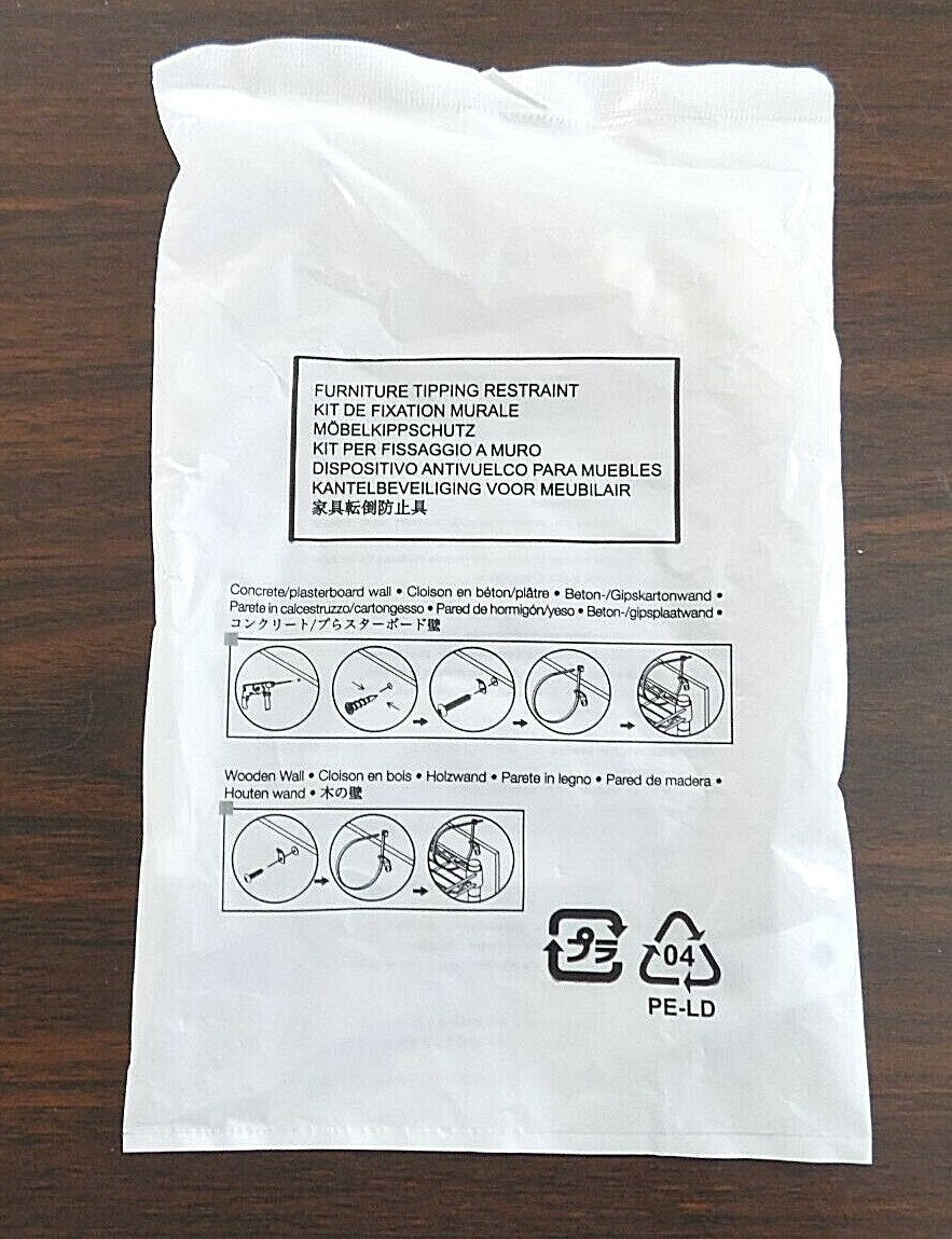 Furniture Tipping Restraint -Child Safety Hardware Kit - 1 Anti-Tip Over Devise