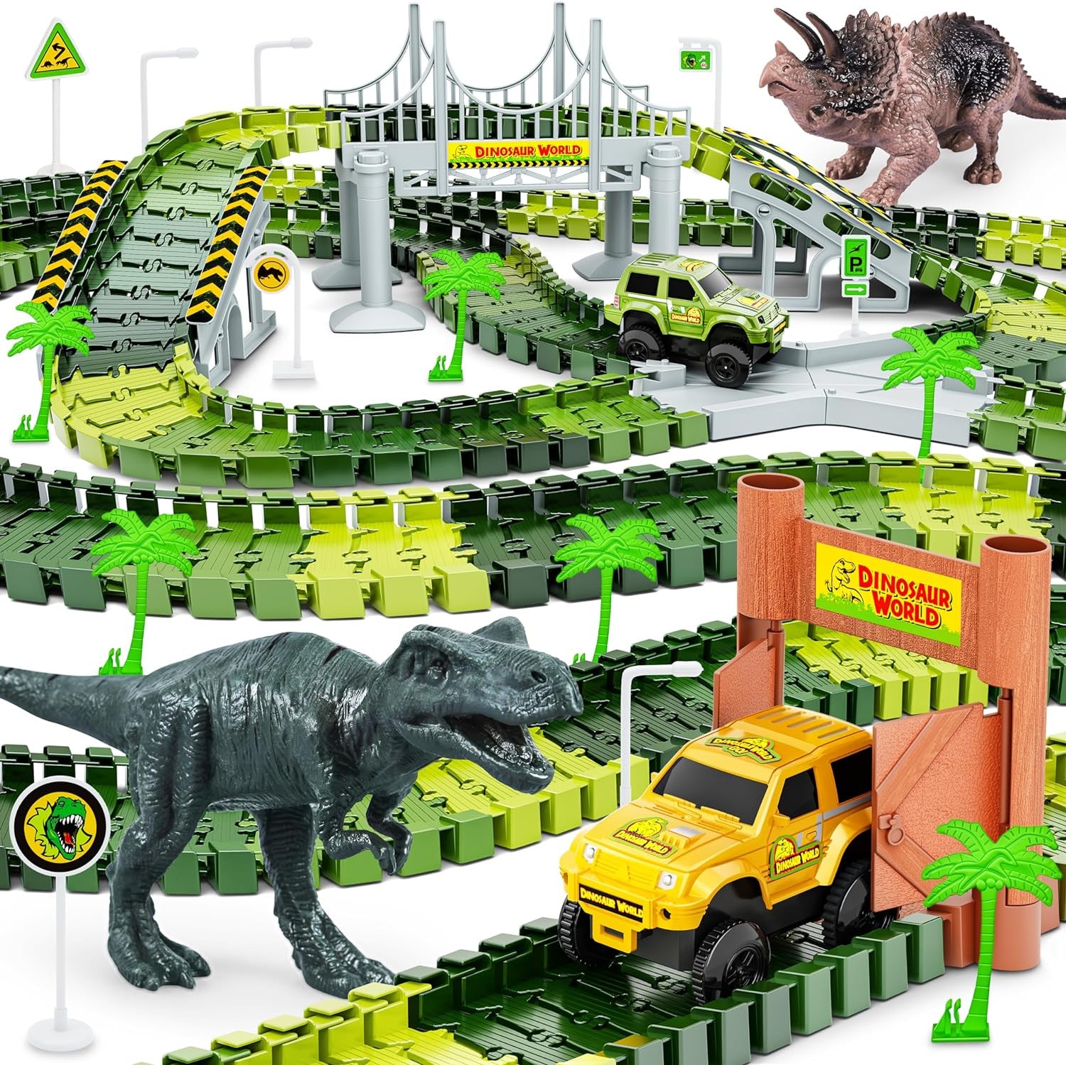 Kids Toys 253 PCS Construction Race Tracks Toy for 3 4 5 6 7 8 Year Old Boys Gir