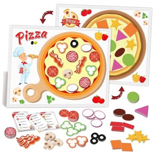 Pizza Counting Toddler Toys, Pizza Party Math Activity Bundle, Pretend Play, 
