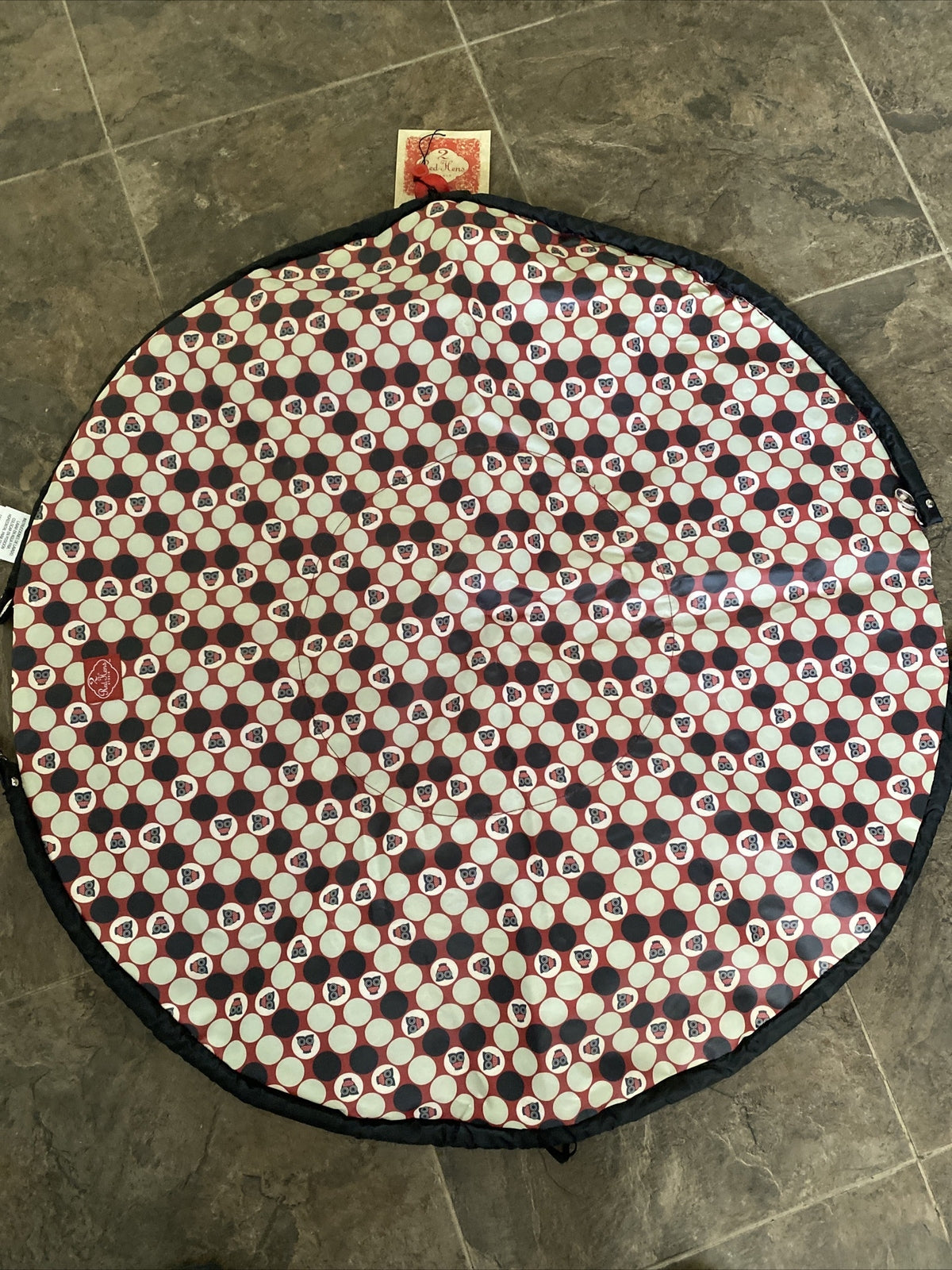 Toddler Toy Nanny Tote Portable Play Mat Toy infant floor time Carry Owl Print