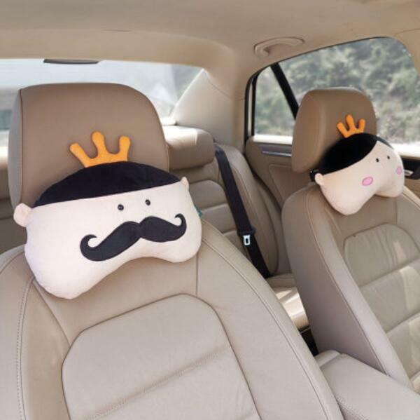 plush toy cartoon lover king queen car chair headrest neck pillow waist cushion