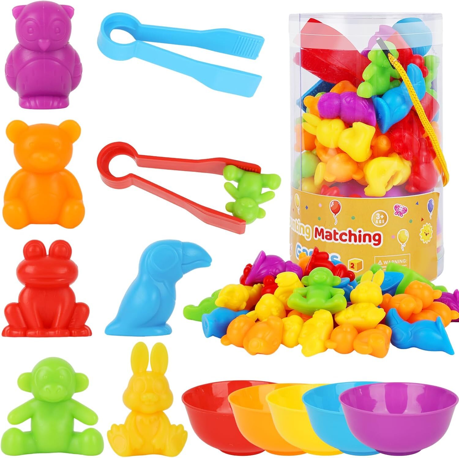 MCPINKY 43PCS Counting Animals Matching Games, Toddler Sorting... 