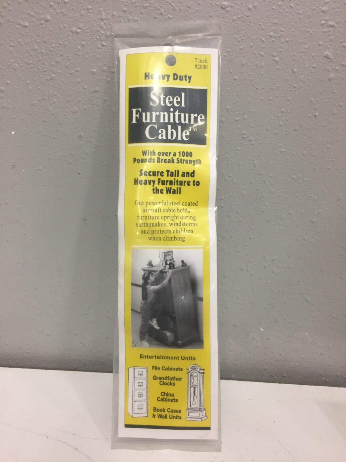 Quake 2830 Hold Steel Furniture Cable Assorted 0.25 in. W x 7 in. L 1 pk