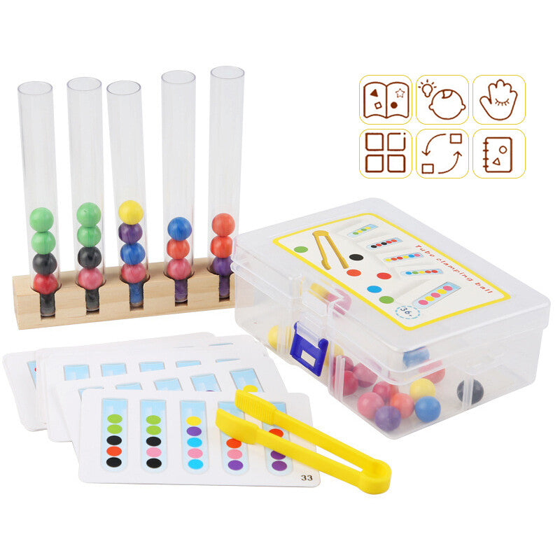 Clip Beads Test Tube Toys For Children Logic Concentration Fine Motor Training.