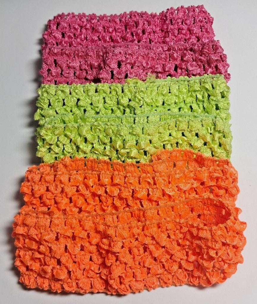 Satin Headbands Elastic Infant  Toddler, Craft Supply Crochet Set of 6 Blank 2"