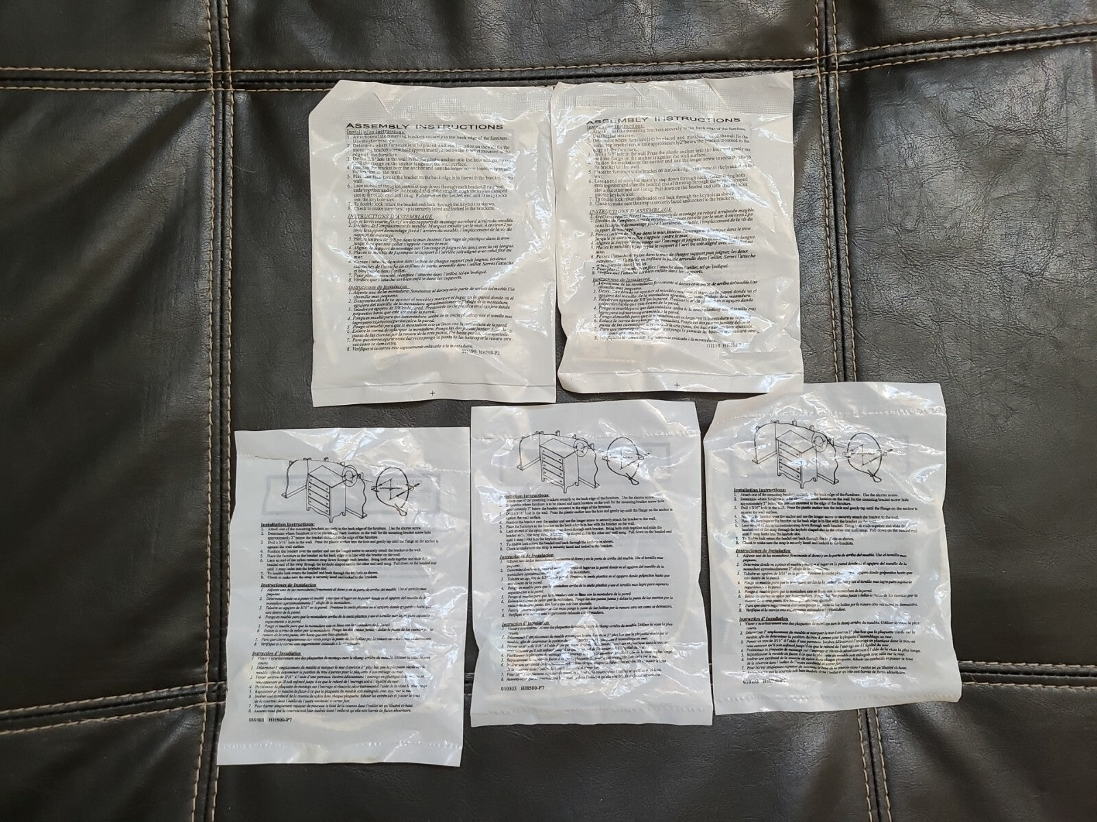 Lot of 5 New Packs Furniture Tipping Restraint Child Safety Hardware Kit Hh500