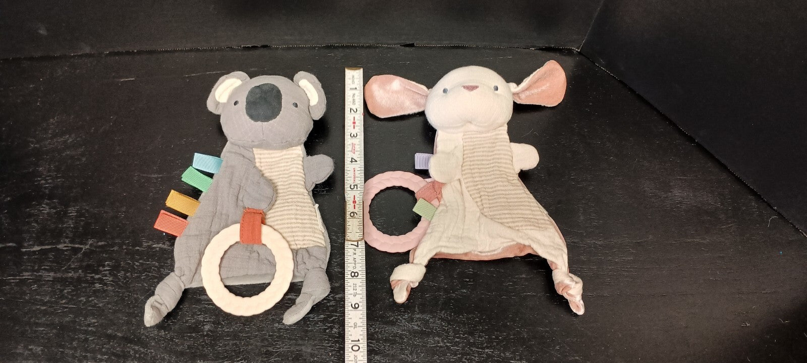 2 Bitzy Crinkle Sensory Toys with Teethers Bunny & Bear