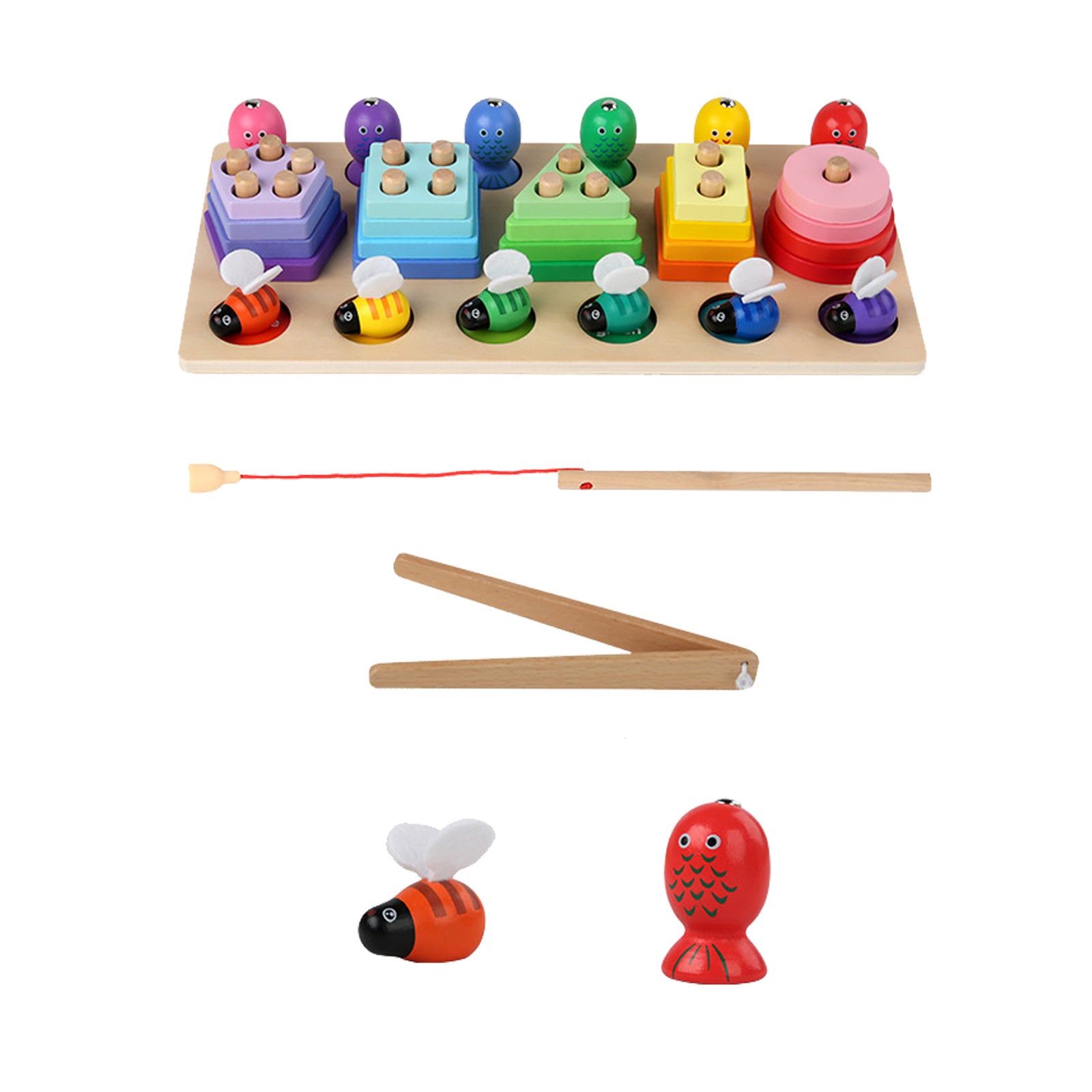 Montessori Toys Wooden Sorting & Stacking Toy Toddler Educational Toy 