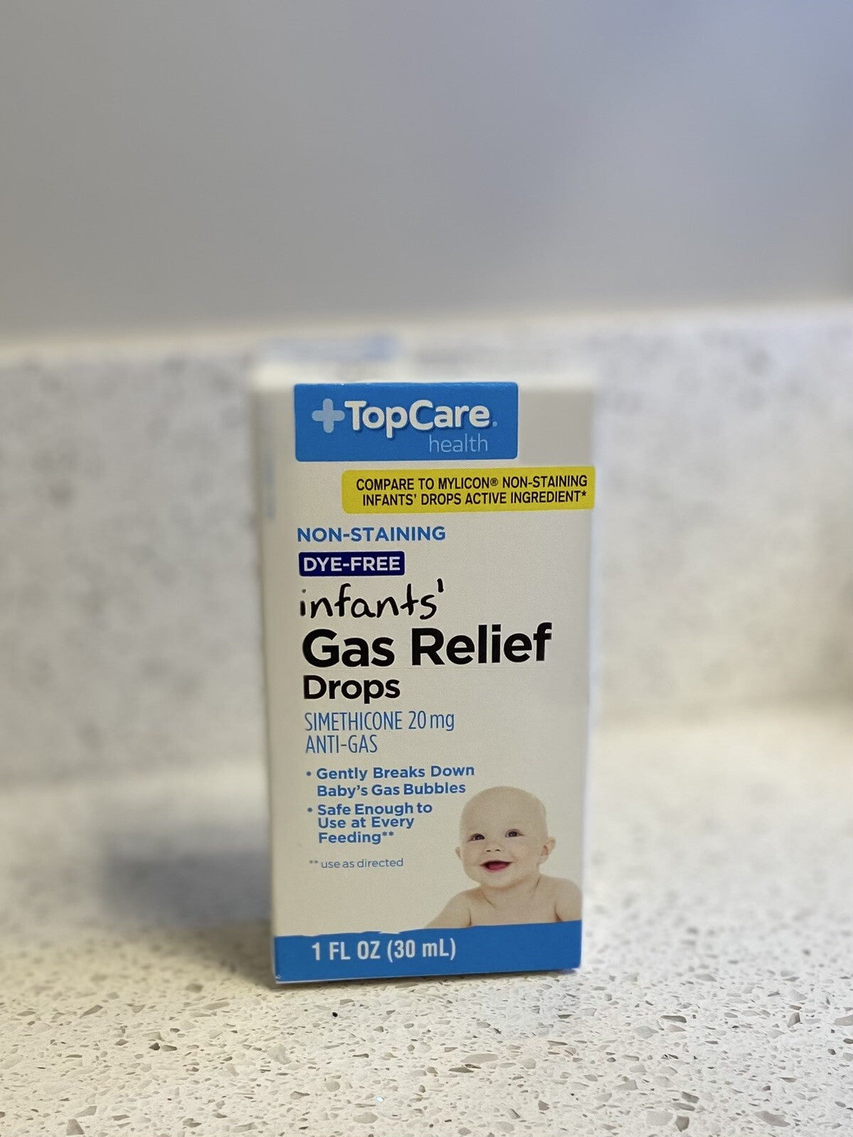TopCare Infant Gas Relief Drops for Infants and Babies Dye Free Formula, 1 Fl Oz