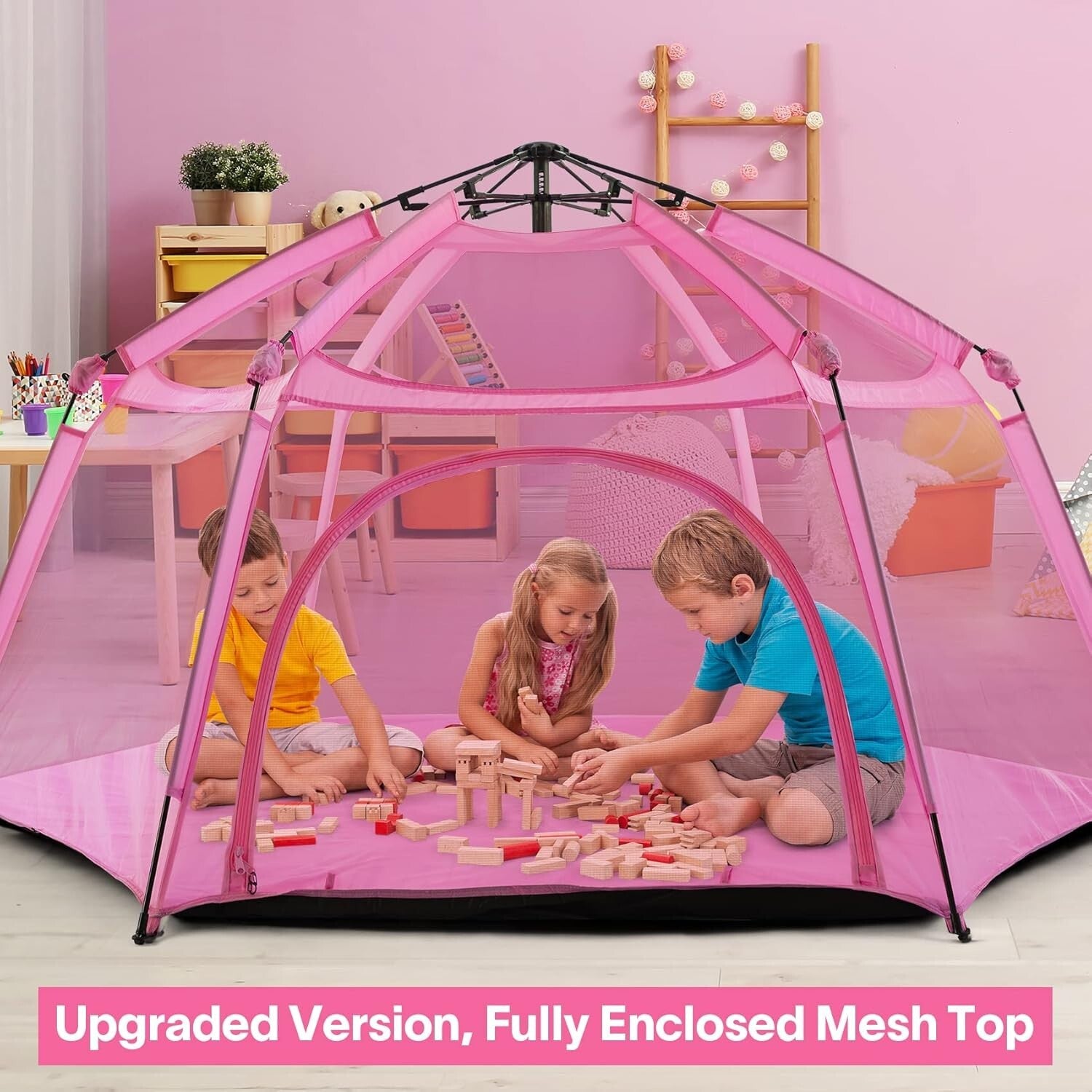Alvantor Versatile Indoor & Outdoor Playhouse Tent for 3, 4, 5, 6, 7, Year Kids
