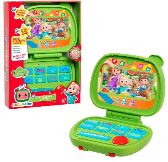 Learn & Sing Laptop Toy CoComelon Kids Lights Sounds Animal Recognition Numbers
