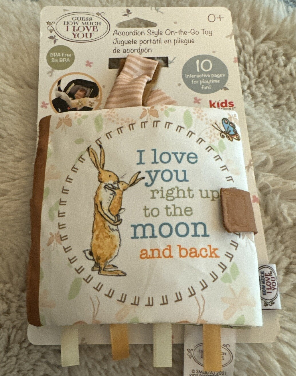 Guess How Much I Love You Accordion Style On The Go Activity Toy Cloth Book -NEW
