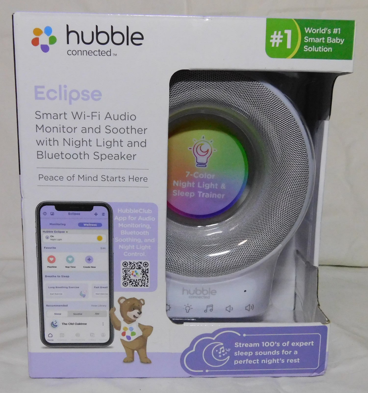 Hubble Connected Eclipse Smart Wi-Fi Audio Monitor And Soother With Night Light