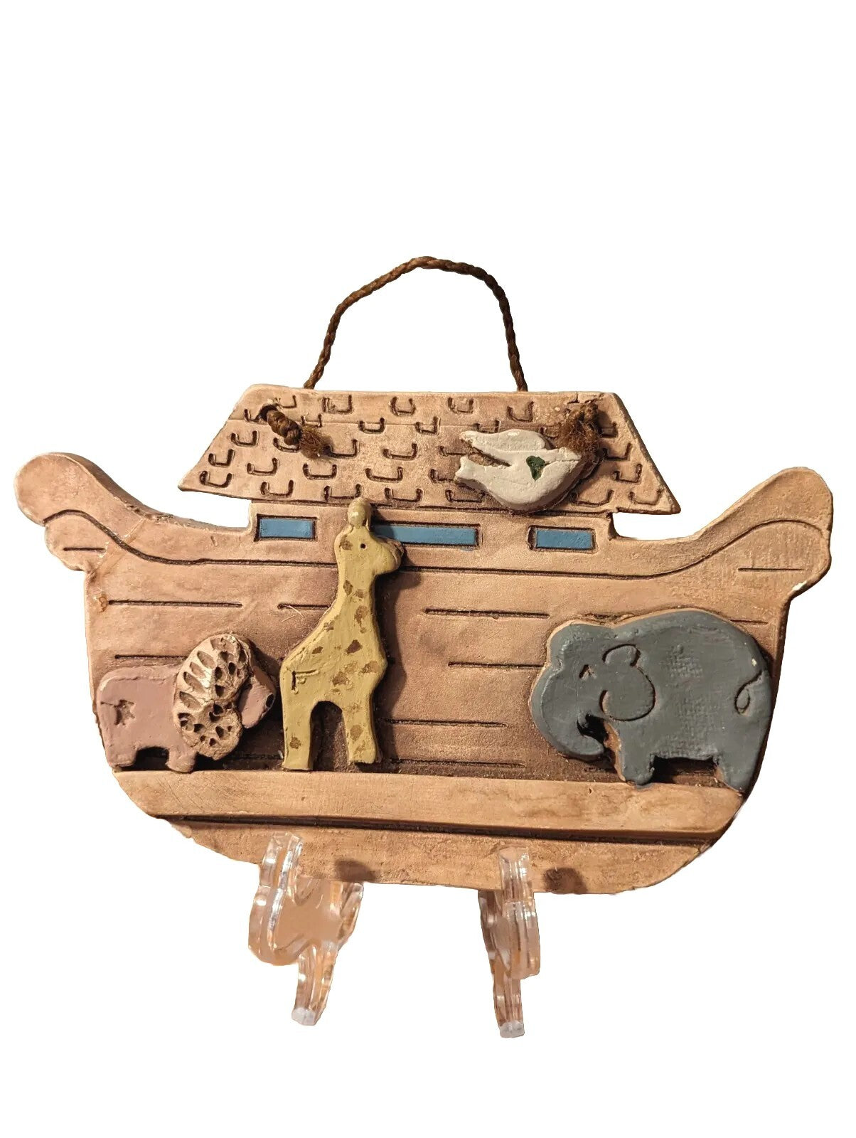 NOAH'S ARK & ANIMALS NURSERY WALL PLAQUE WALL DECOR RESIN --HANDMADE