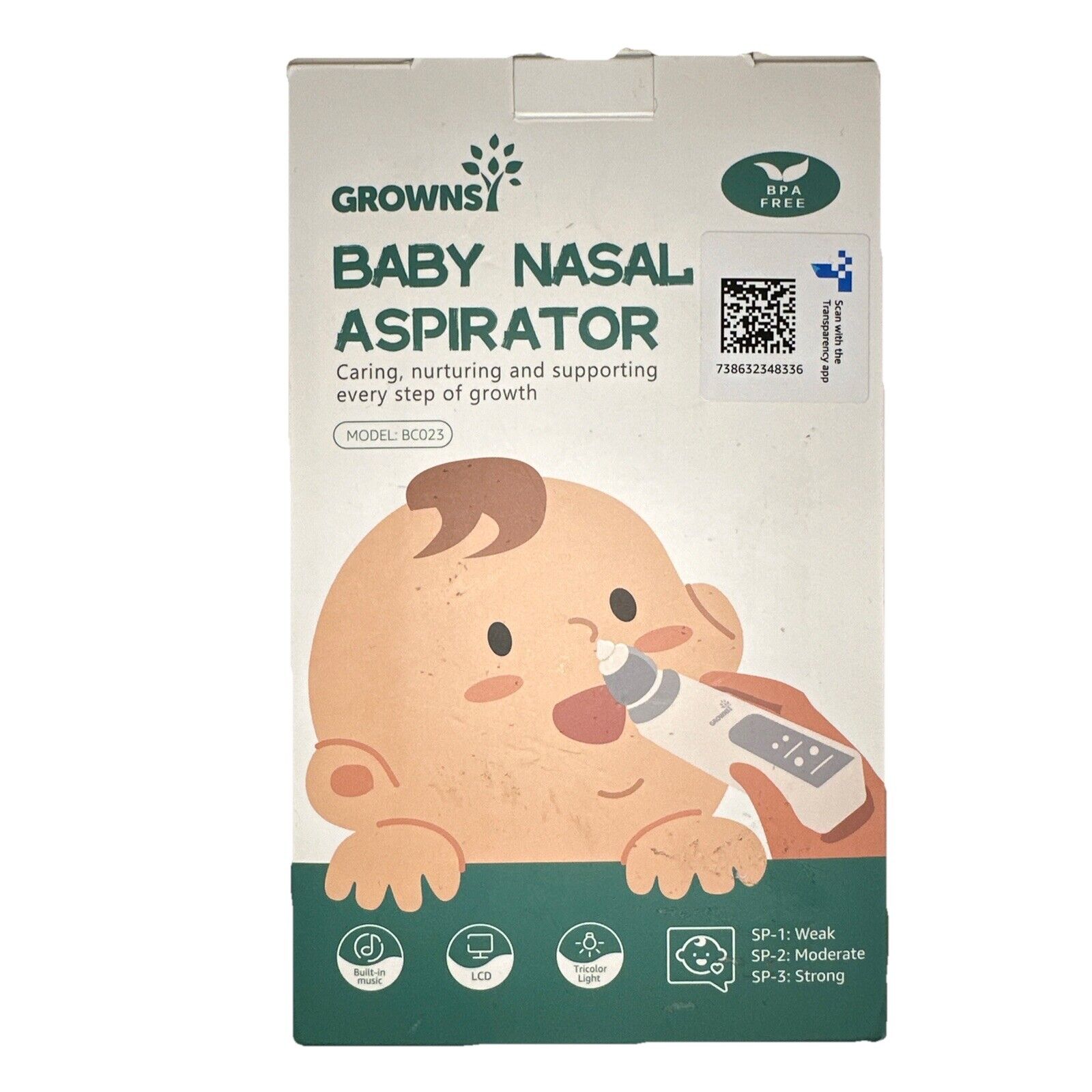 Growns Baby Infant Nasal Aspirator Nose Sucker Digital Rechargeable New