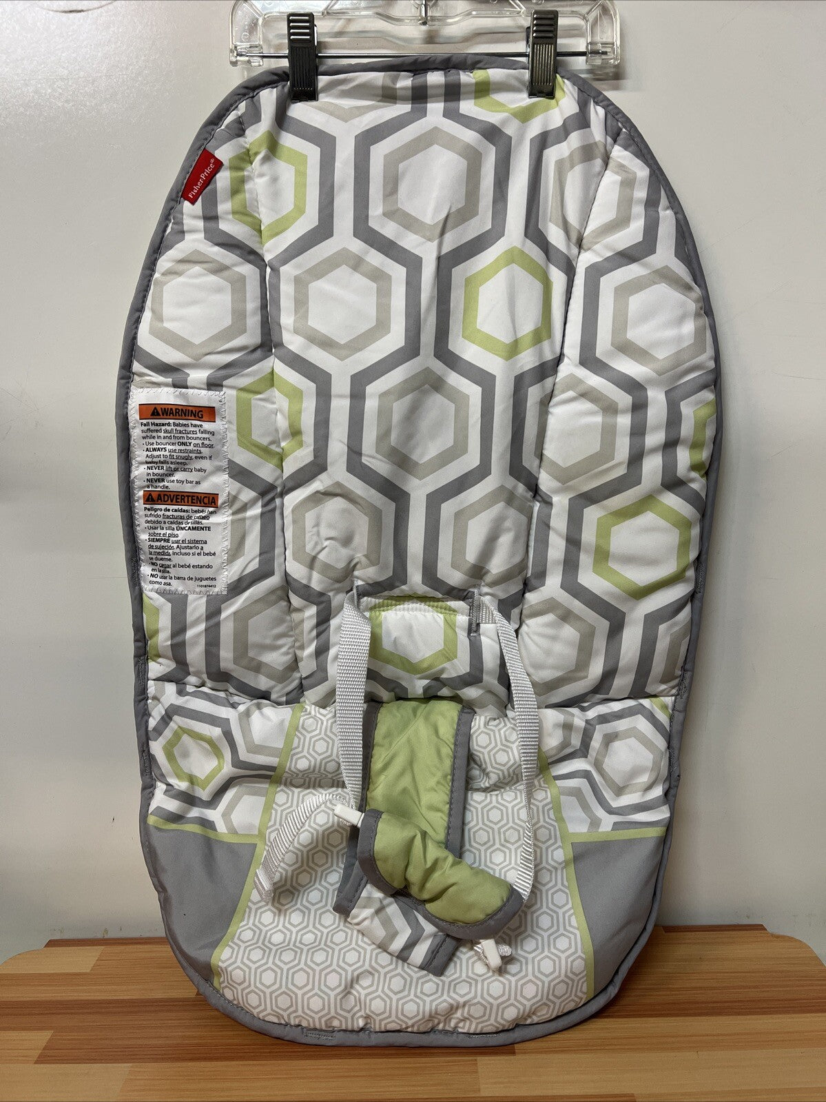 Fisher Price Baby Bouncer Seat Cover Replacement Part Geo Meadow Green Gray