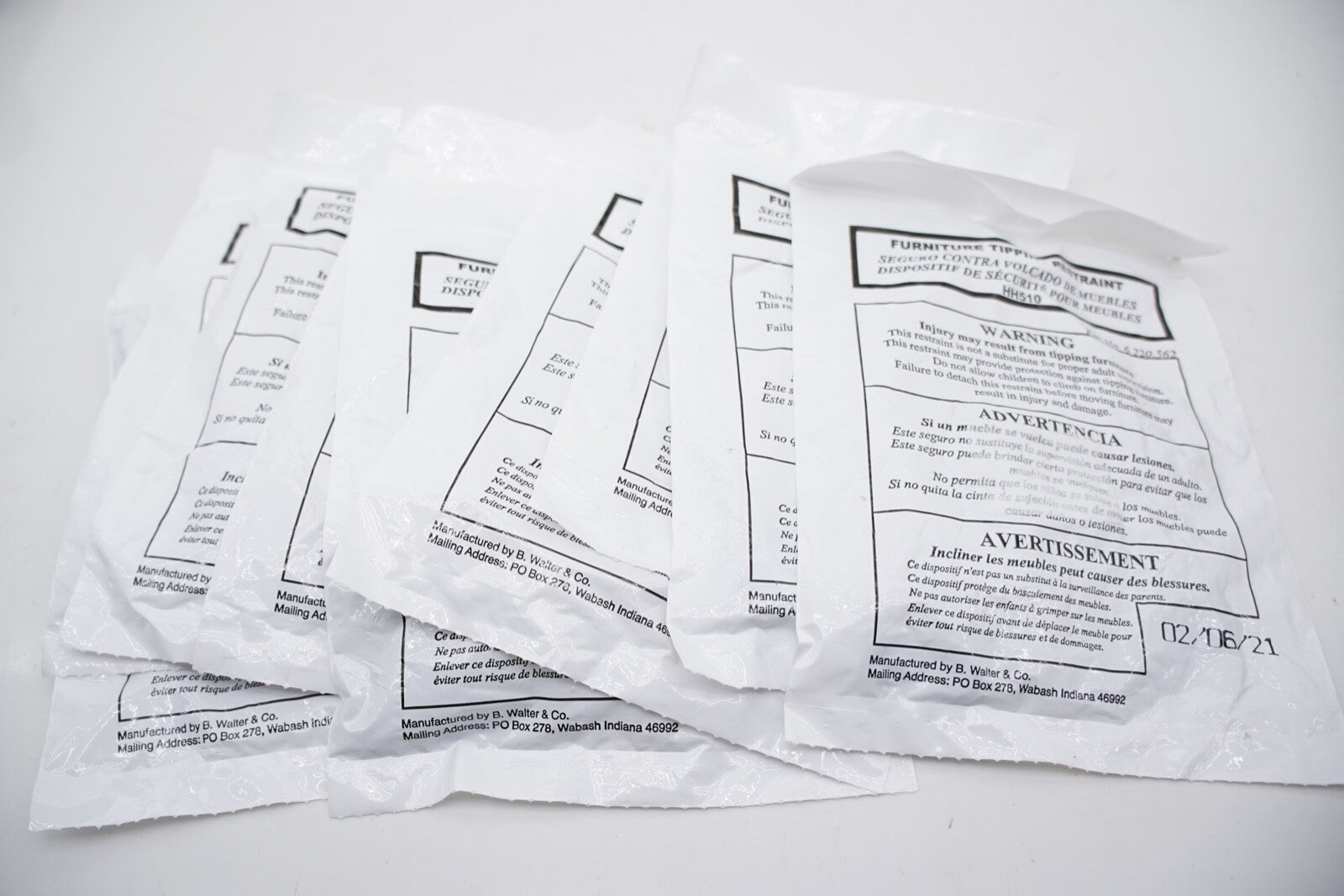 10 Pack Furniture Anti Tip Tipping Restraint Kit HH510 6.220.562 Child Safety