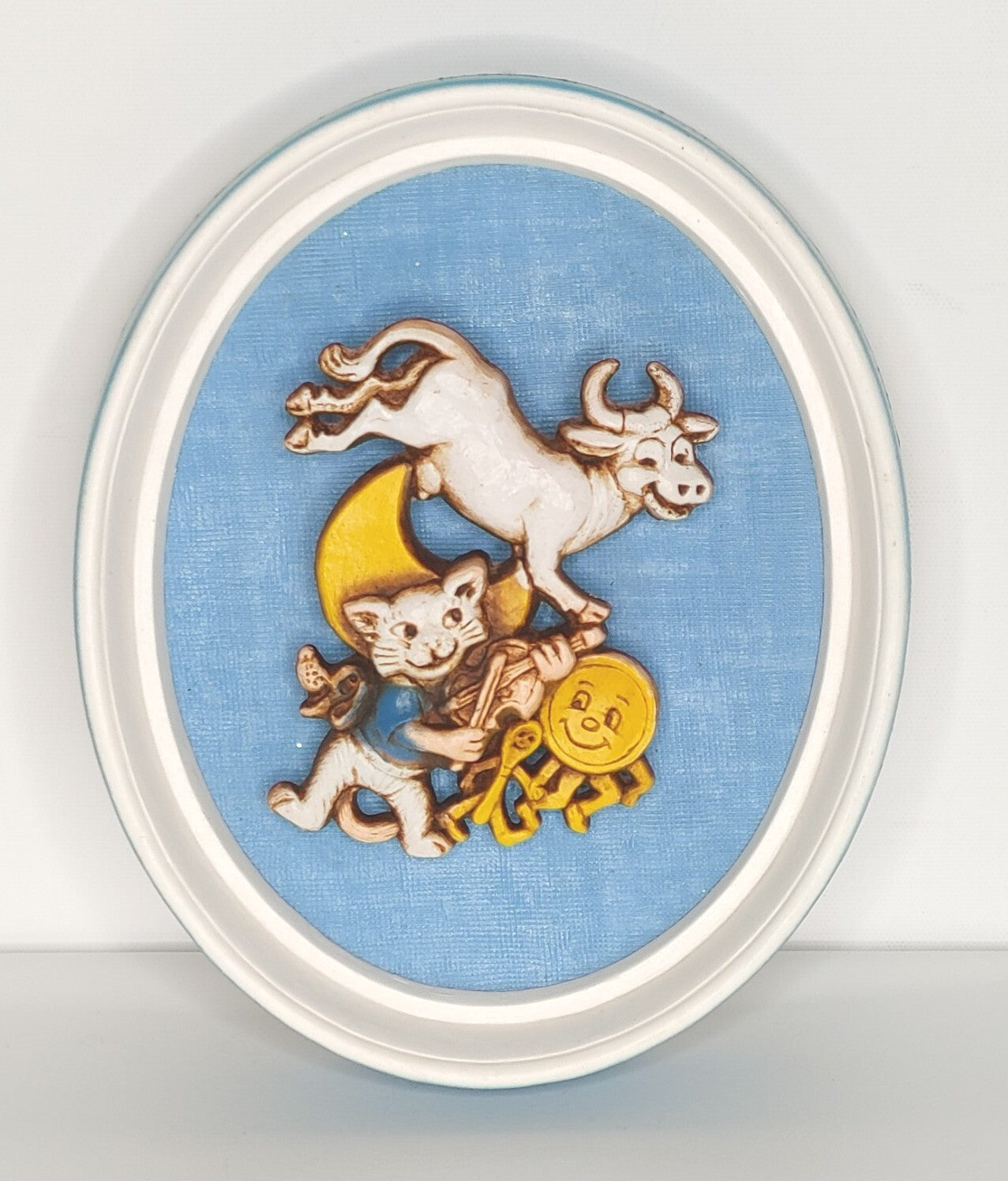 Vintage Hey Diddle Diddle Wall Decor 3D Plastic By Aristocraft 7.5"