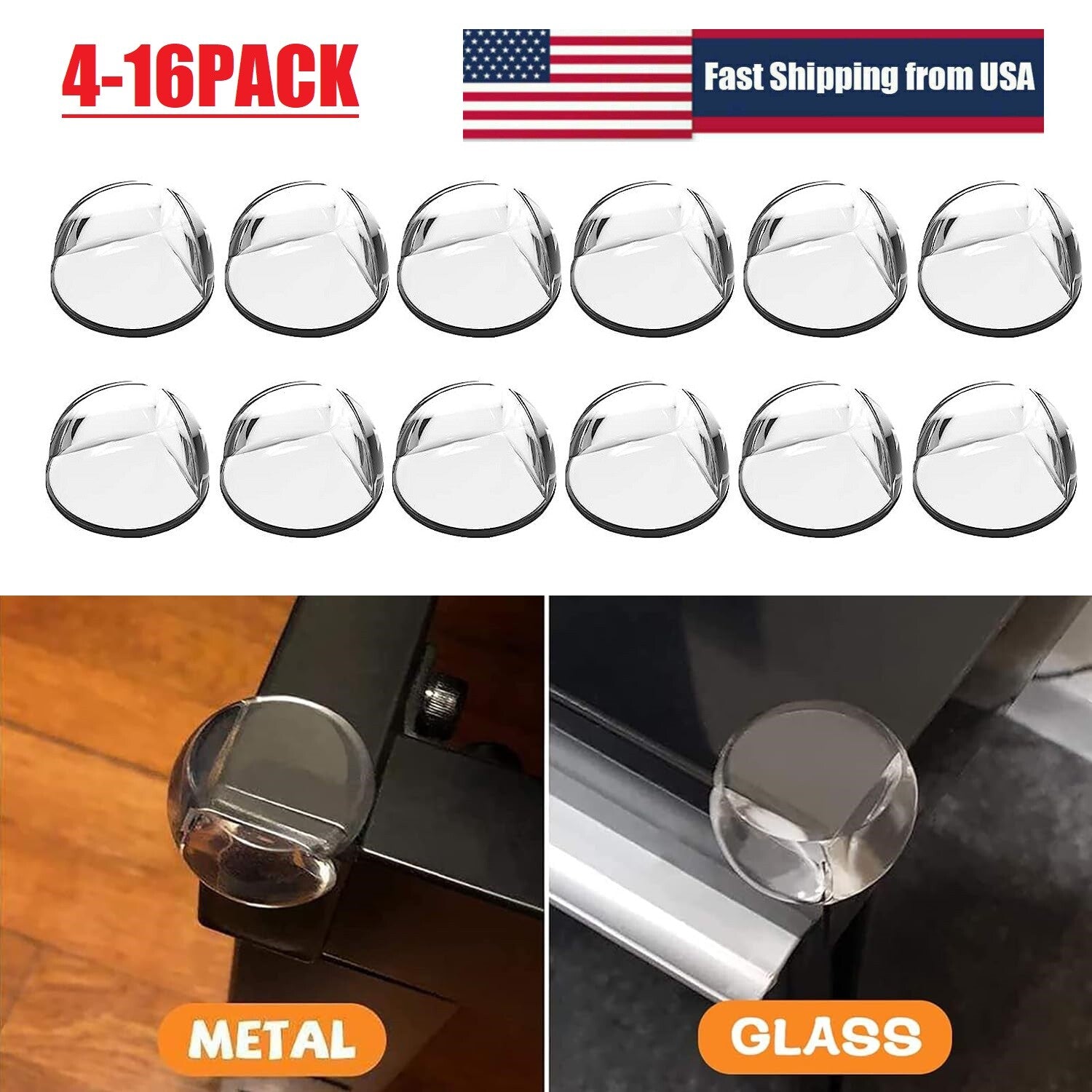 16Pcs Desk Edge Soft Table Corner Protector Guards kids Safe For Furniture USA
