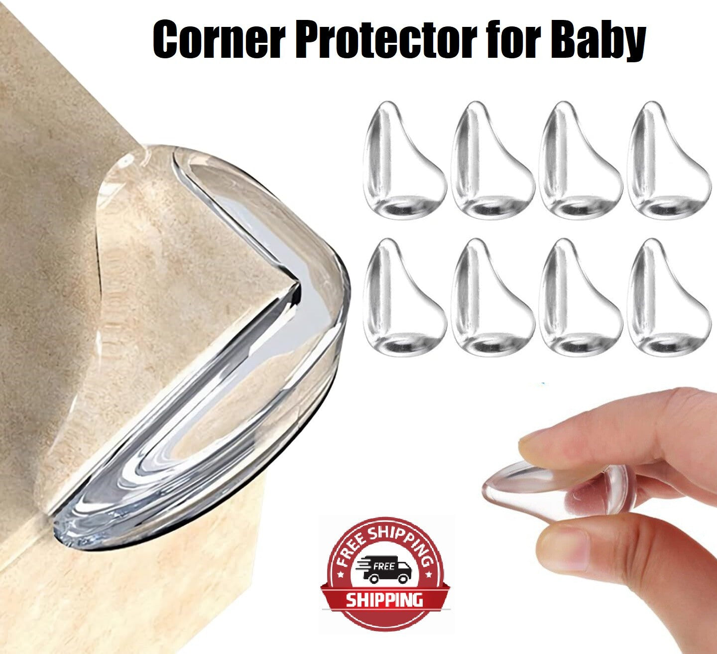 4/8PCS Clear Corner Protector for Furniture Corner Guard & Edge Safety Bumpers