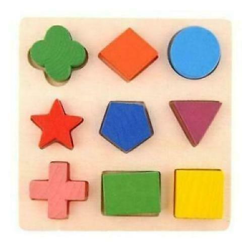 Kids Baby Wooden Learning Geometry Educational Toys Puzzle Montessori 