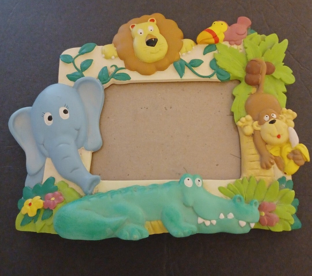 Burnes Of Boston 3D Animal Nursery Baby Photo Frame Elephant Giraffe Monkeys
