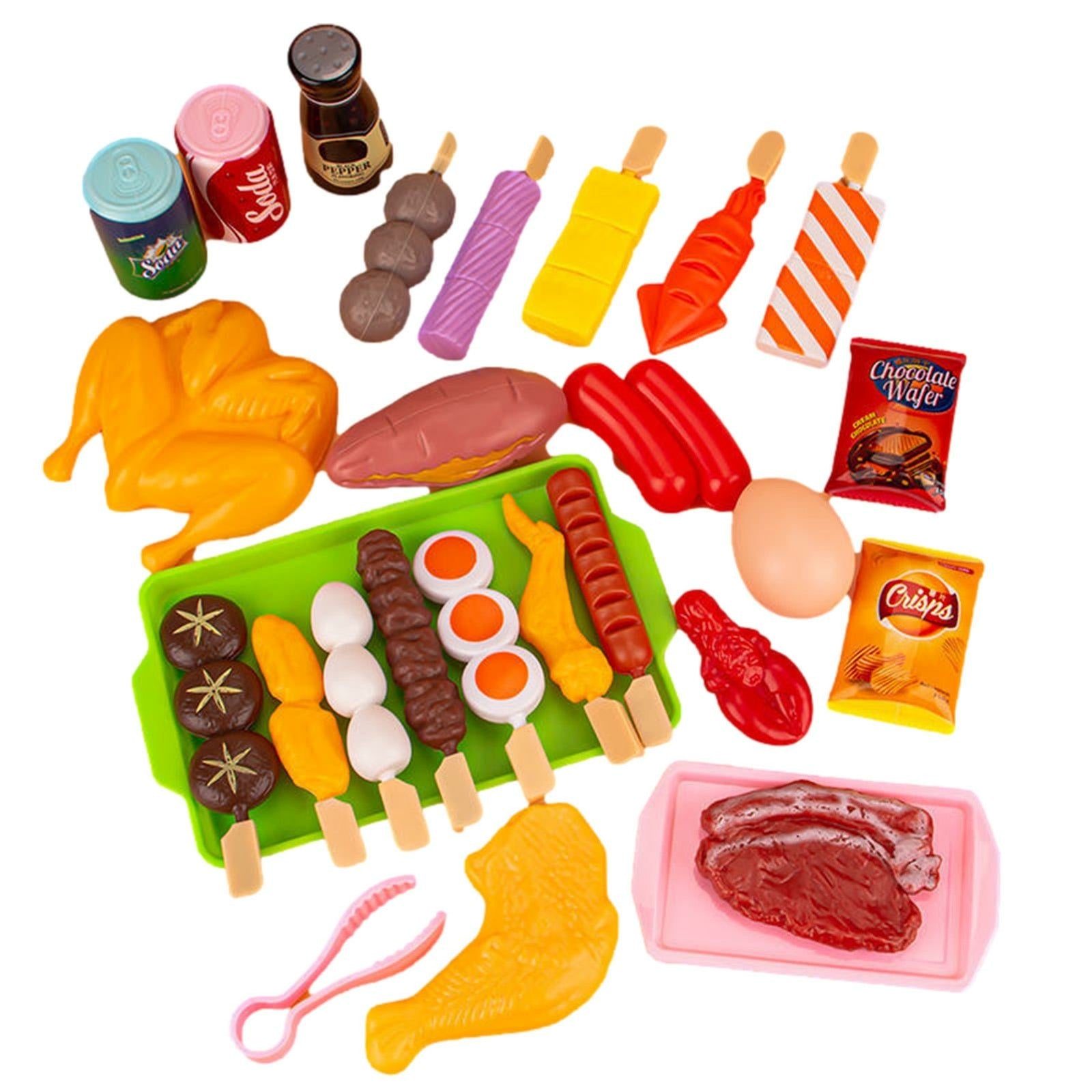 Play Food Toys Set Kids Pretend Cooking Play Kitchen Full Set Cookware BBQ New