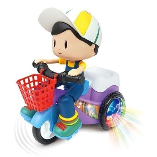 Light and Sound Musical Stunt Bike Tricycle Bump and Go Scooter Toy