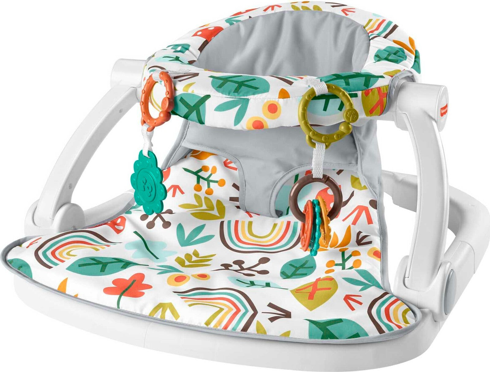  Sit-Me-up Floor Seat Portable Infant Chair with Toys, Whimsical Forest