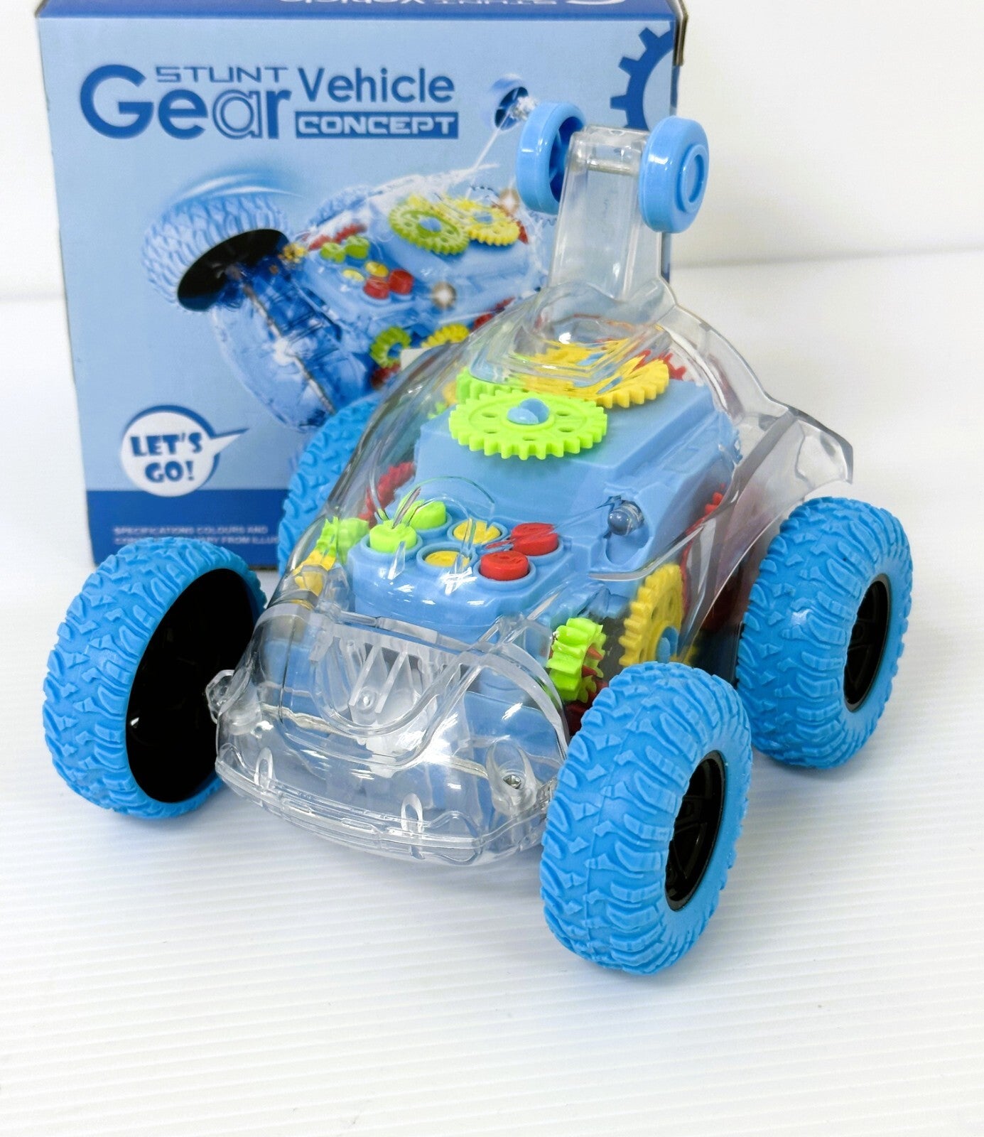 Toy-Transparent Stunt Gear Vehicle Concept ??Music??Light??360°Upright Rotation