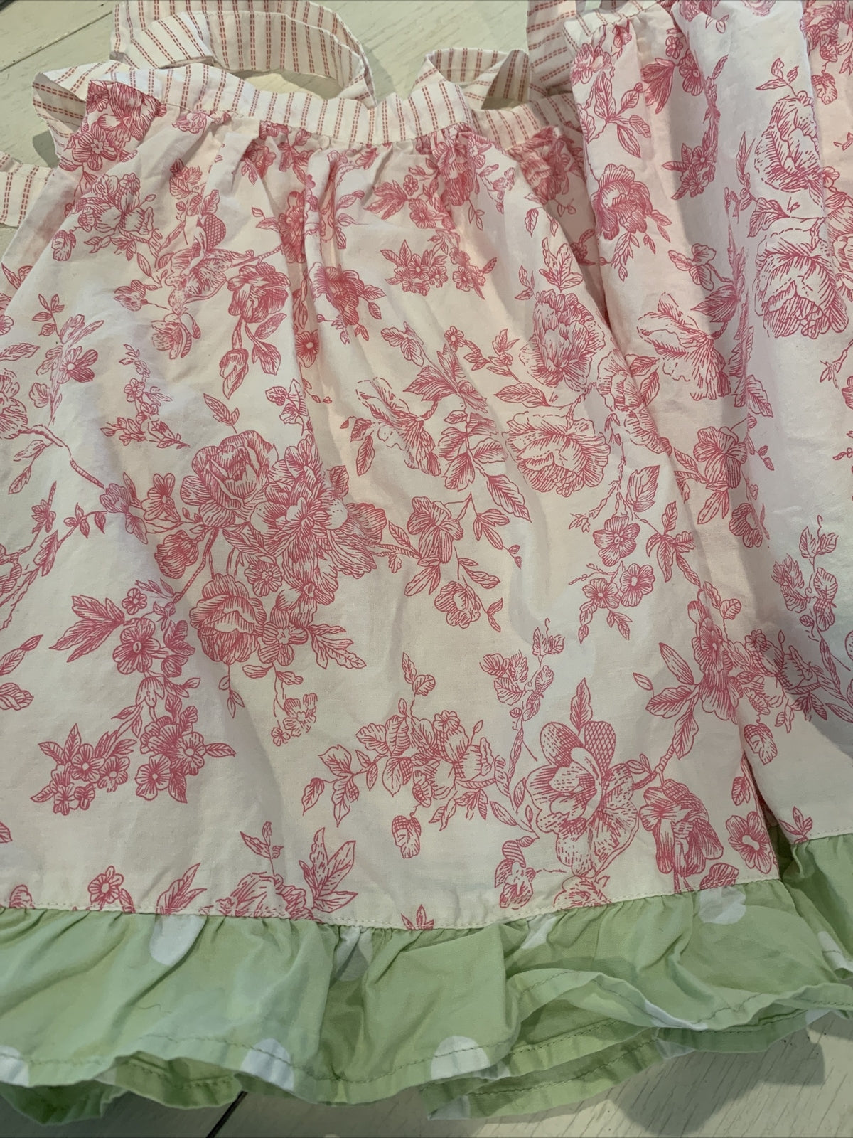 My Baby Sam Floral Curtain Valance W/ Ties~white, Pink & Green~~~B2