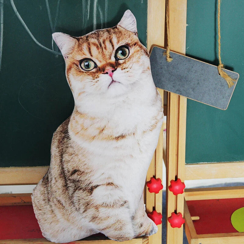 50cm Plush Cat Pillow Stuffed 3D Print Cat Throw Home Decoration Gifts for Car