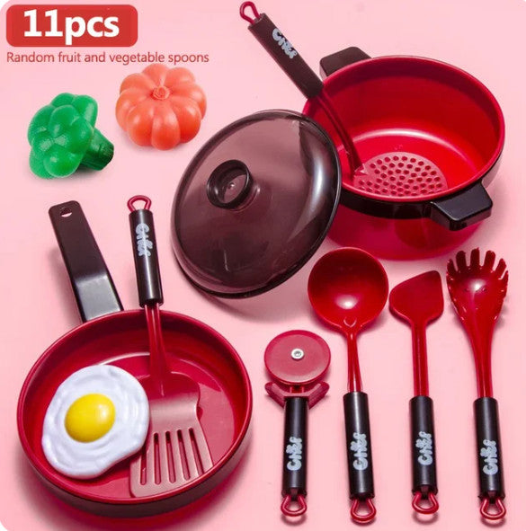 Children Kitchen Toys Simulation Kitchen Toys Set Cookware Fruits Cutting, Gift